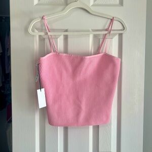 NWT aritzia Babaton Sculpt Knit Cami in DAISY PINK